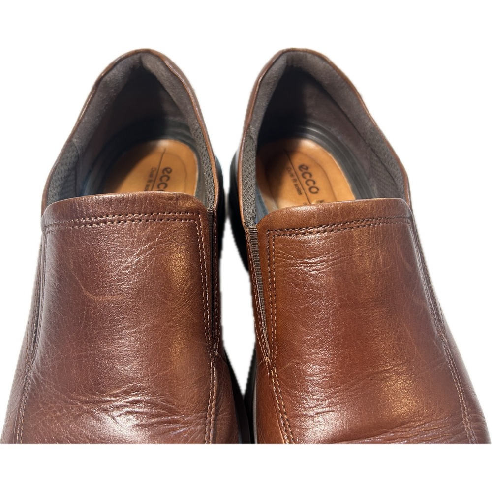 ECCO Helsinki 2 Mens 43 US 9 9.5 Brown Leather Slip On Dress Shoes Loafers